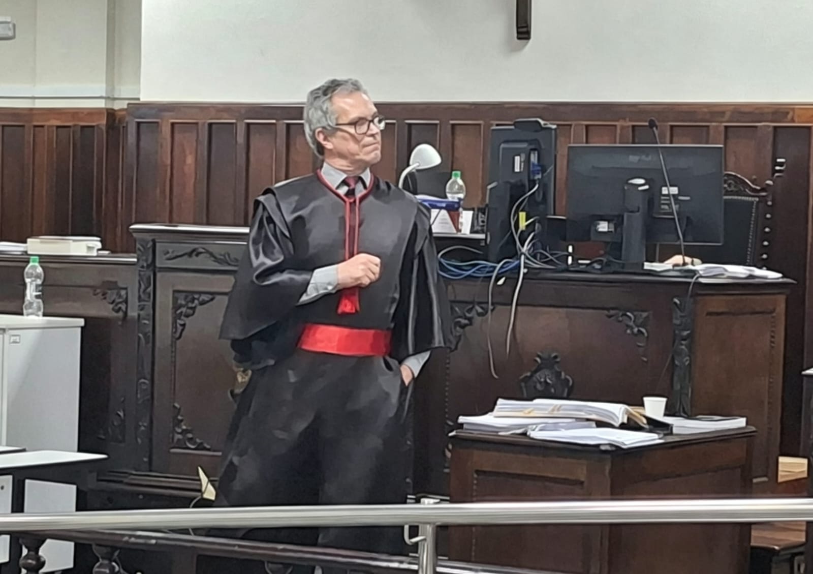 O Promotor de Justiça Fabrício Nunes atuou no julgamento, conduzindo a acusação contra o réu