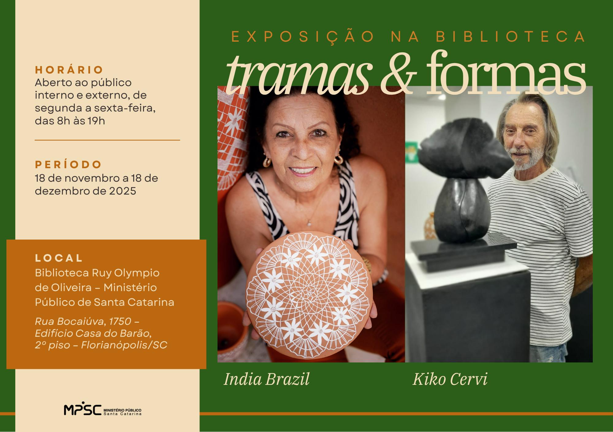 Biblioteca do MPSC inaugura exposição “Tramas e Formas” na próxima terça-feira, dia 18