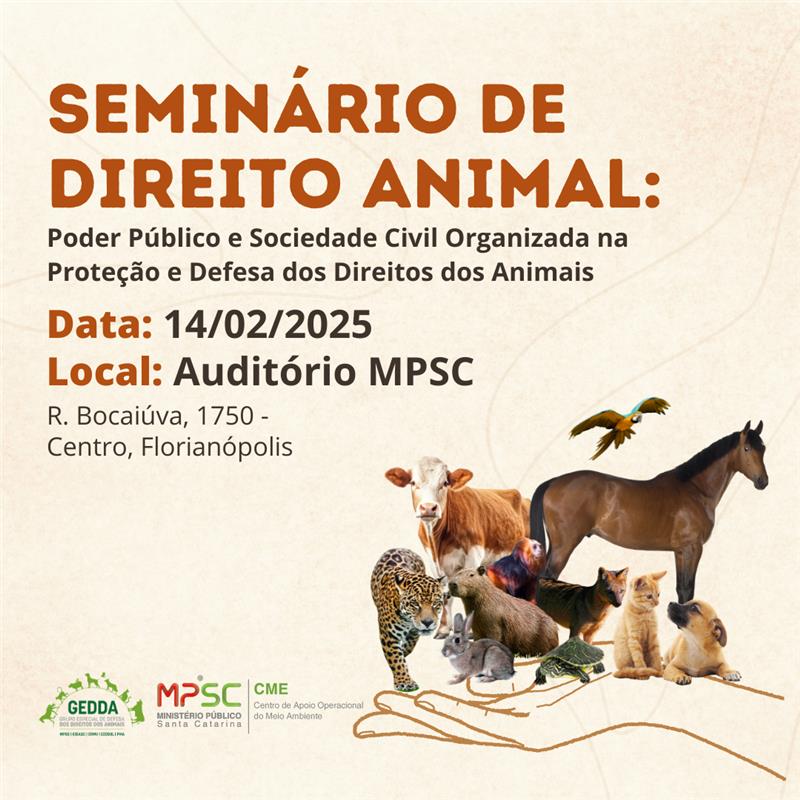 MPSC promove seminário sobre proteção e defesa dos direitos dos animais