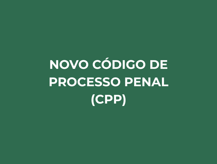 Novo Código de Processo Penal (CPP)