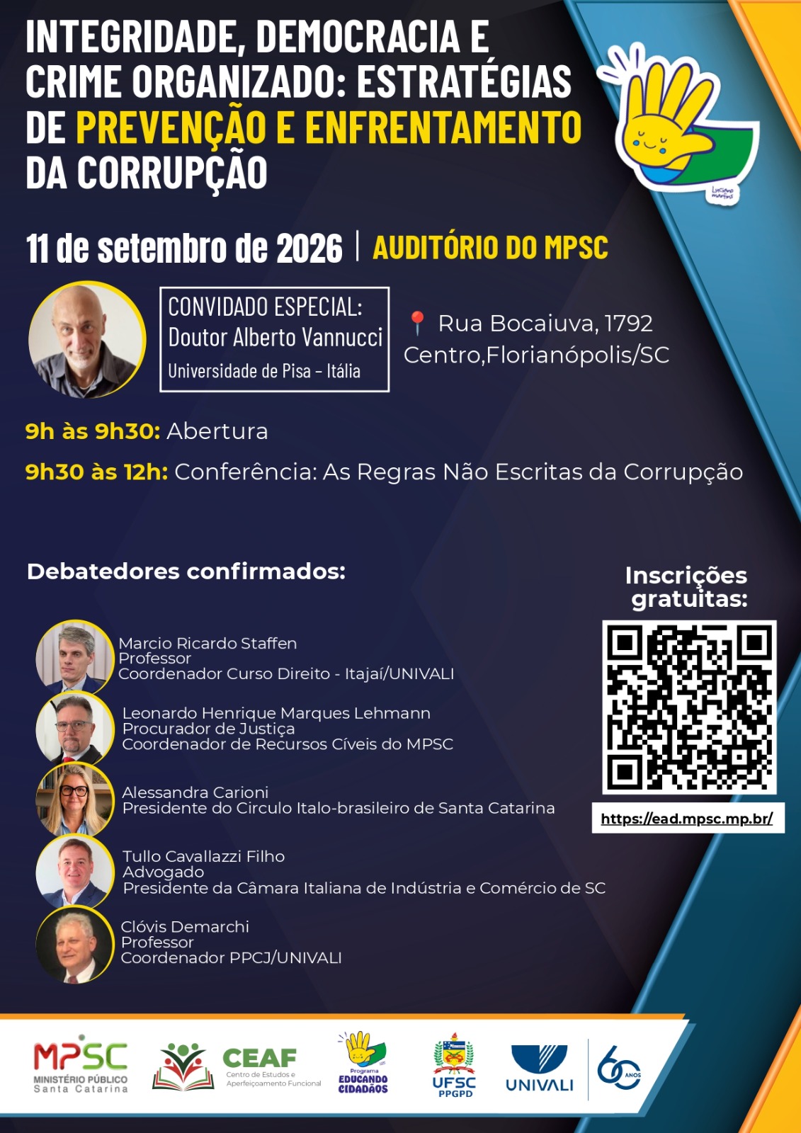 MPSC recebe pesquisador italiano referência em estudos sobre corrupção em evento nesta sexta-feira